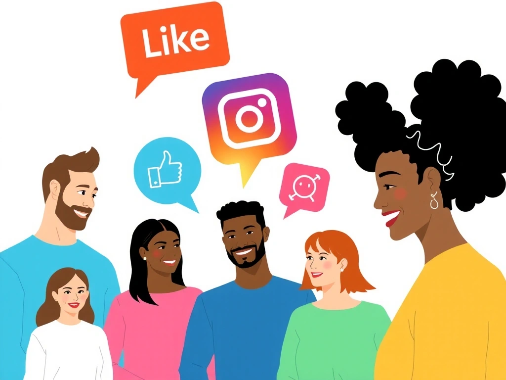 Ilustración de personas interactuando en redes sociales.